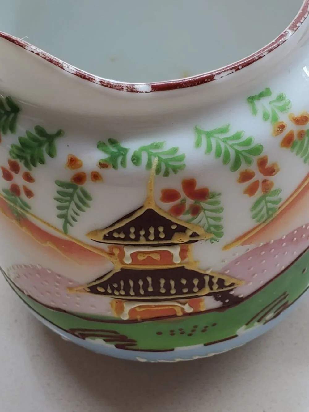 TRUE VINTAGE JAPANESE TEAPOT AND CREAMER